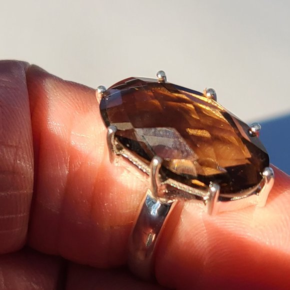 Smoky Quartz ring size 8 - Picture 6 of 10